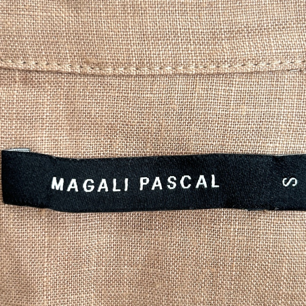 Magali Pascal Palmiere Linen Shirt Dress S Boho Resort Embroidered Tropical Mini - Picture 8 of 11
